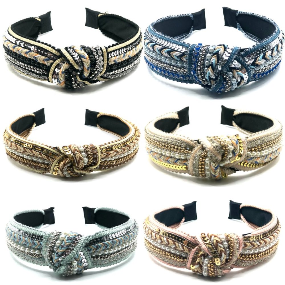 3PCS Beaded Headband Women
